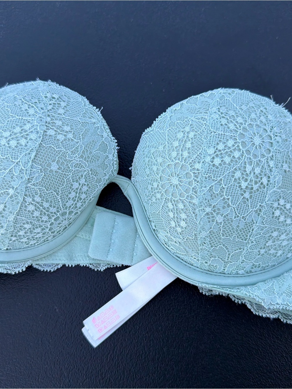 PINK Victoria's Secret Lace Push-Up Strapless Bra - Mint Green